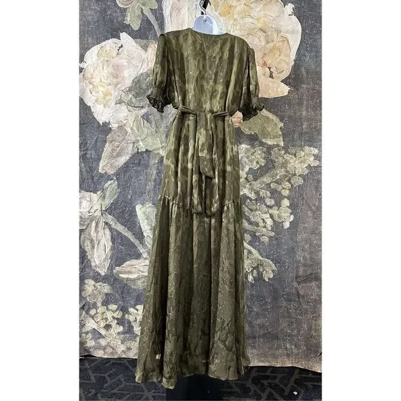 New Anthropologie Biscayne Ruffle Wrap Dress size L - Picture 10 of 10